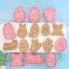 8Pcs DIY Easter Cookie Biscuit Mold Cartoon Bunny Egg Cookie Cutters 3D Rabbit Baking Fondant Mold Stamp Cake Decorating Tools