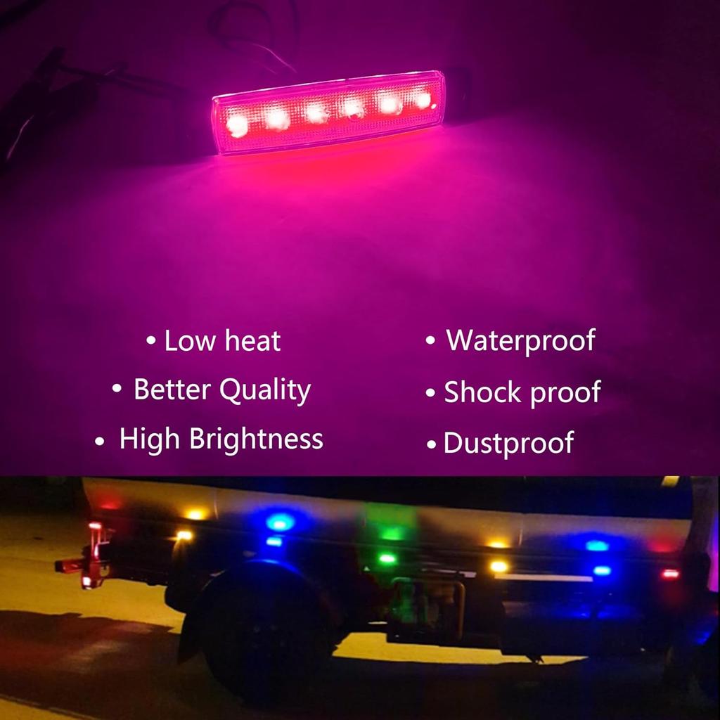 10 Pcs Purple LED Rock Strip Lights,Wheel Well Underglow Lighting Kits,Car Rock Lights Exterior Side Marker Lights For Wrangler Truck Golf Cart RV RV