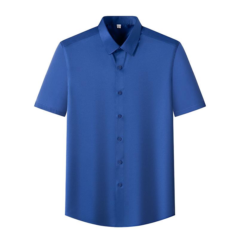 6XL Men's Short Sleeve Shirt Summer New Style Ice Silk Ice Feeling High Quality Large Size No Iron Business and Leisure