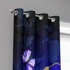 Blue Rose Butterfly High Shading Curtains Fashionable Printed Curtain for Bedroom Kitchen and Living Room Home Decor 2 Panels
