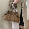 Simple retro suede bag women's 2025 new large-capacity commuting single shoulder underarm fashion portable tote bag