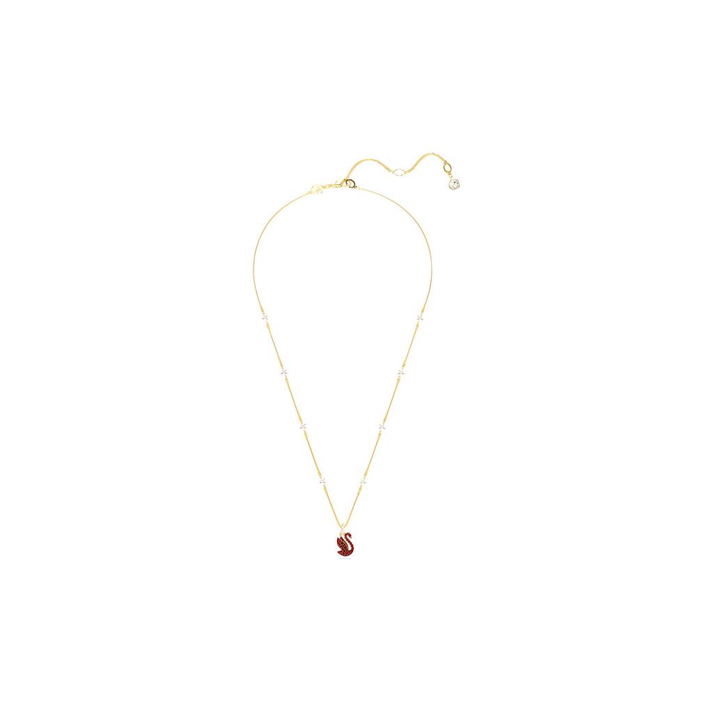 Swarovski Schwanförmige Halskette Damen Halskette Gold Rot 5677599