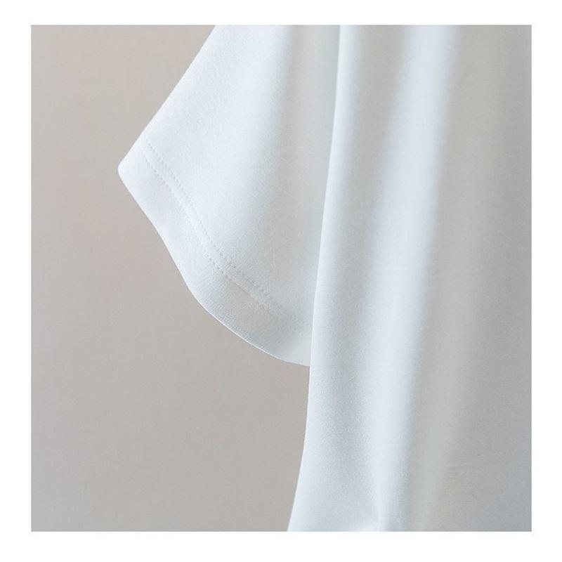 T-Shirt for Women Summer Plus Size Long Sleeve Top Round Neck Casual Stretch Loose-Fit T-Shirt