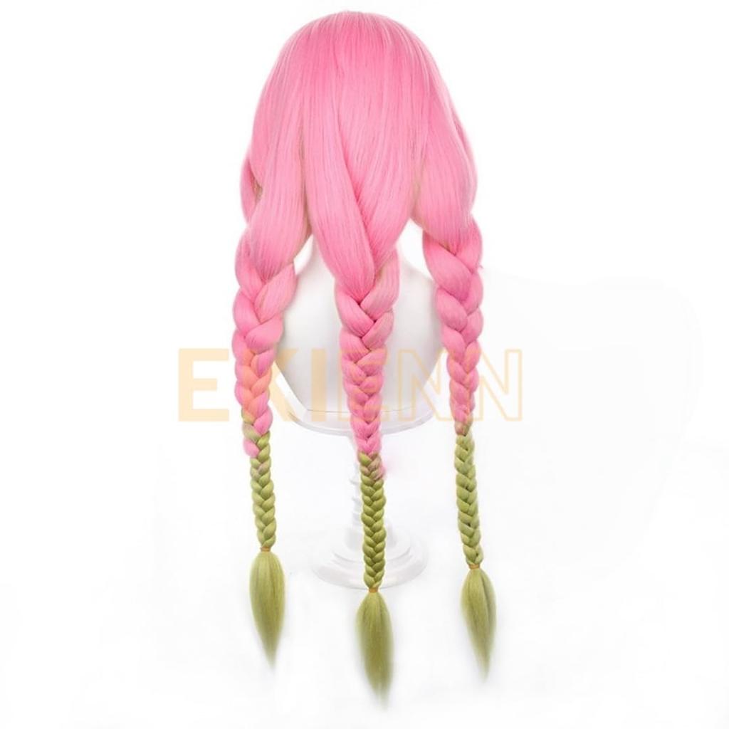 Ekienn Kanroji Mitsuri Cosplay Anime Event Peruka, Odporna na ciepło, Kostium, Halloween, Impreza, Wydarzenie, Kostium, Peruka, Przebranie, Impreza,