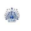 Animal Series White and Blue Peacock Open Screen Desktop Ornament Home Living Room Study Ornament