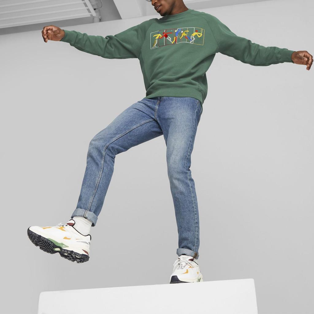 Puma Printed Crew Neck Pullover Casual Sweatshirt Men sweatshirt Vine-Green 539512-37