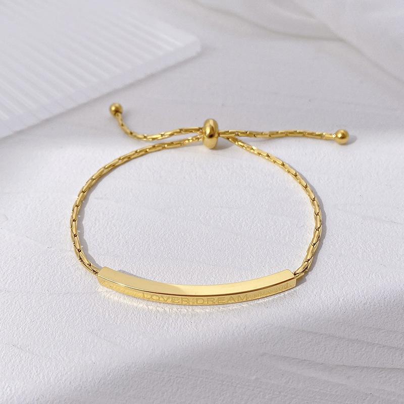 Vintage Gold Letter Bracelet For Women Minimalist Summer Jewelry Simple Elegant Friend Gift Boho Chic