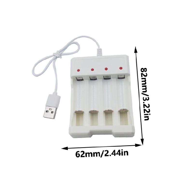 USB Powereds AA/3A Battery Charger with 4 Slots and Recognition for Safe and Efficient Charging