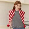Thicken Triangular Knitted Shawl Long Stripe Scarf Retro Wool Scarf  Autumn Winter