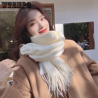 Winter Scarf for Women Warm Solid Blanket Wraps Female Thick Soft Bufanda Big Tassel Shawl Long Poncho Echarpe