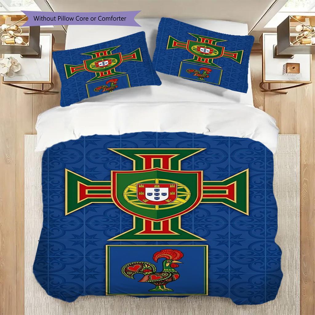Biancheria da letto con simbolismo del patrimonio portoghese (1 * copripiumino + 2 * federa, senza nucleo) Copripiumino e federa morbidi e confortevoli