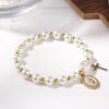 Chinese Style Blue and White Porcelain Bracelet Vintage Versatile Pearl Beaded Bracelet Elastic Pretty Ceramic Bracelet