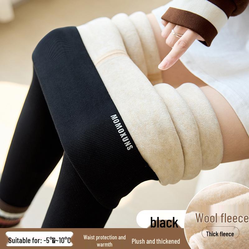 

Women s High Waist Ribbed Cotton Fleece-Lined Leggings - Autumn/Winter Slim Fit Pants XXL (140-160 jin)