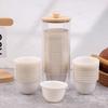 1Pc Transparent Cup Holder Or 50 Disposable Kung Fu Tea Cup Rice Husk Fiber Cup High Temperature Resistant Degradable Test Cups