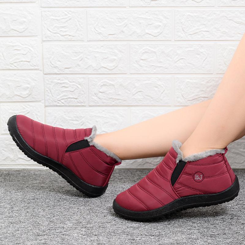 35-47 Plüsch Größe Frauen Männer Winter warme Schnee Stiefel wasserdicht Anti-Skip dicke Pelz gefüttert Schuhe