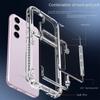 Transparent Flip Phone Case For Samsung Galaxy S24 Ultra S23 Plus + Crystal Clear Card Slot Holder Bracket Shockproof  Cover