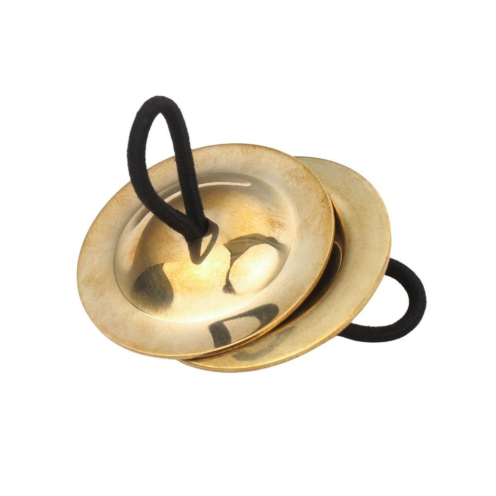 2 Pairs Gold Color Belly Dancing Cymbals Lightweight Hand Cymbals Finger Cymbals For Belly Dance