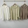 1116 Autumn New Women's Linen Lotus Leaf Collar Top Cardigan ins Shirt Shirt Long Sleeve