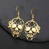 My Shape Gothic Skull Bone Earrings Stainless Steel Dangle Earrings Skeleton Hanging Earrings Cocktail Party Halloween Jewelry