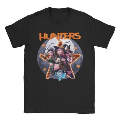 Vintage Huntrix Halloween Mira Rumi Zoey Kpop Dämonenjäger T-Shirts Herren O-Ausschnitt Baumwoll-T-Shirt Kurzarm-T-Shirts Geschenk Kleidung