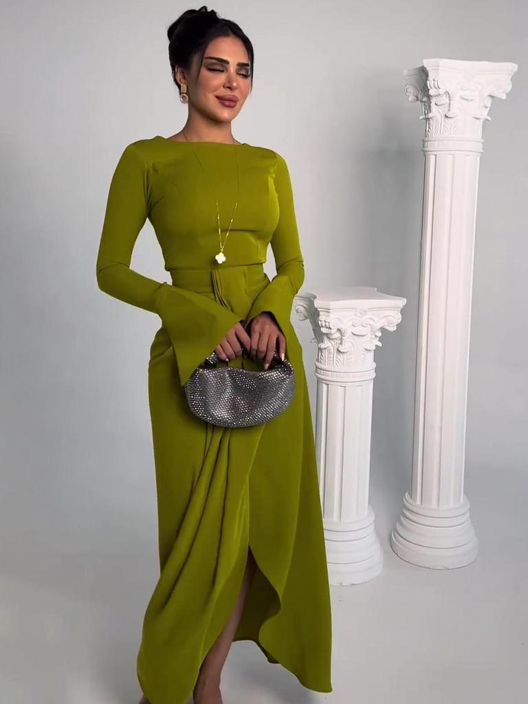 European and American Women's Spring 2025 Satin Evening Gown