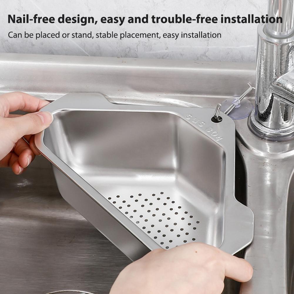 Multi-functional Kitchen Triangular Sink Strainer Fruit Vegetable Drainer Rack Sink Filter Shelf Drain Baskets Tools