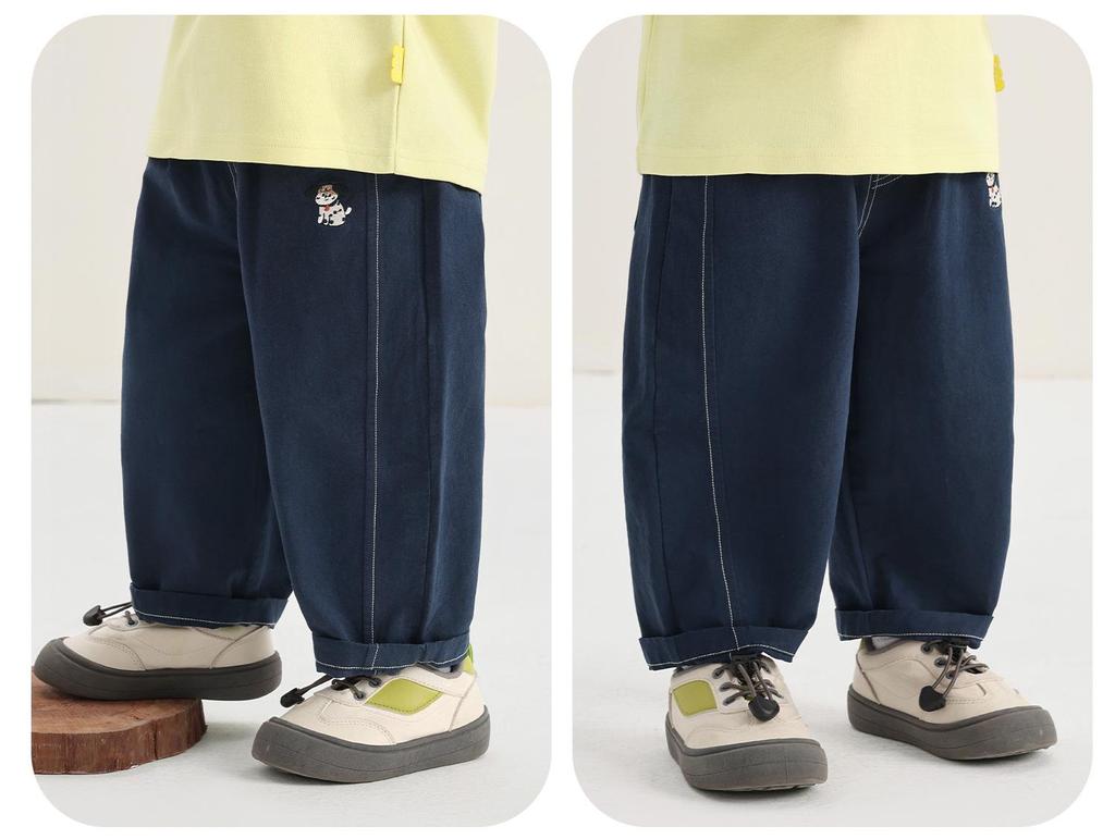 Kaka Panda Children's Spring & Autumn Woven Trousers - Unisex Casual Pants