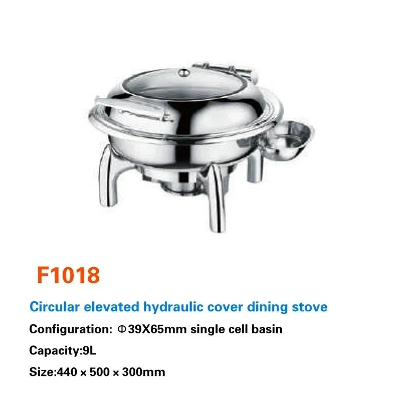 Buffet-Speisenwärmer Kommerzielles Buffet-Chaffing-Dish Luxus für Hotel Hydraulischer Buffetherd Hotpot Edelstahlgeschirr Royal