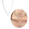 Unique Heart Pendent Necklace Double Layered Pendant Choker Stainless Steel Chain Choker Perfect for Fashionable Ladies
