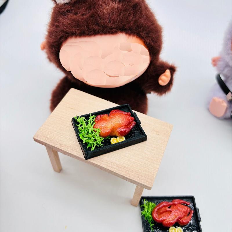 1 Piece 1:12 Dollhouse Miniature Food Toy Christmas Roasted Chicken And Roast Duck Scene Model Doll House Accessories