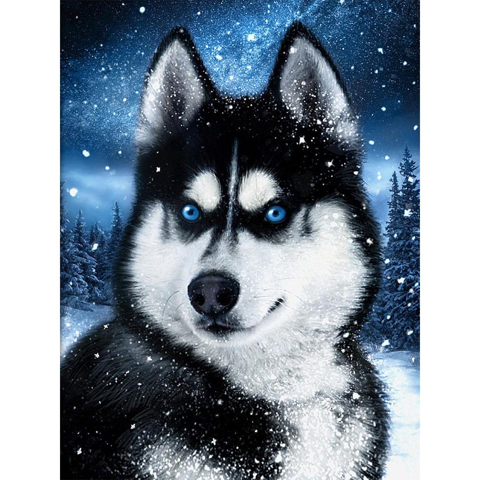 5D DIY Animals Diamond Painting Husky Pictures Full Diamond Embroidery Rhinestone Mosaic Cross Stitch Kit Furniture Decoration