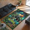 Monster Truck Theme Crystal Velvet Rug Personalized Custom Name Text Soft Floor Mat Home Decor