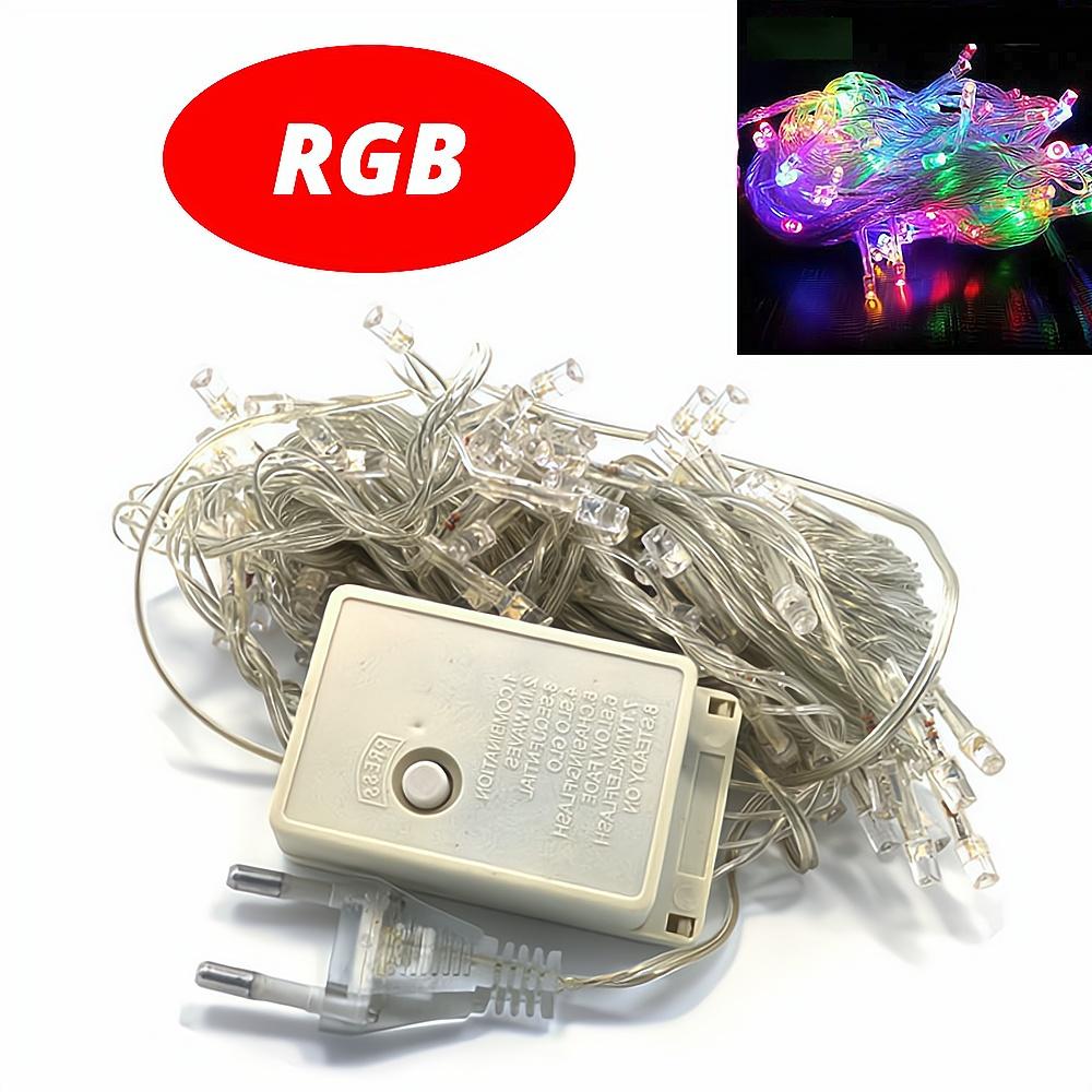 10M 100LED Home Decoration Holiday Light RGB Led Outdoor Party Wedding Christmas Lightings Garden Lights 220V EU 110V US Plug