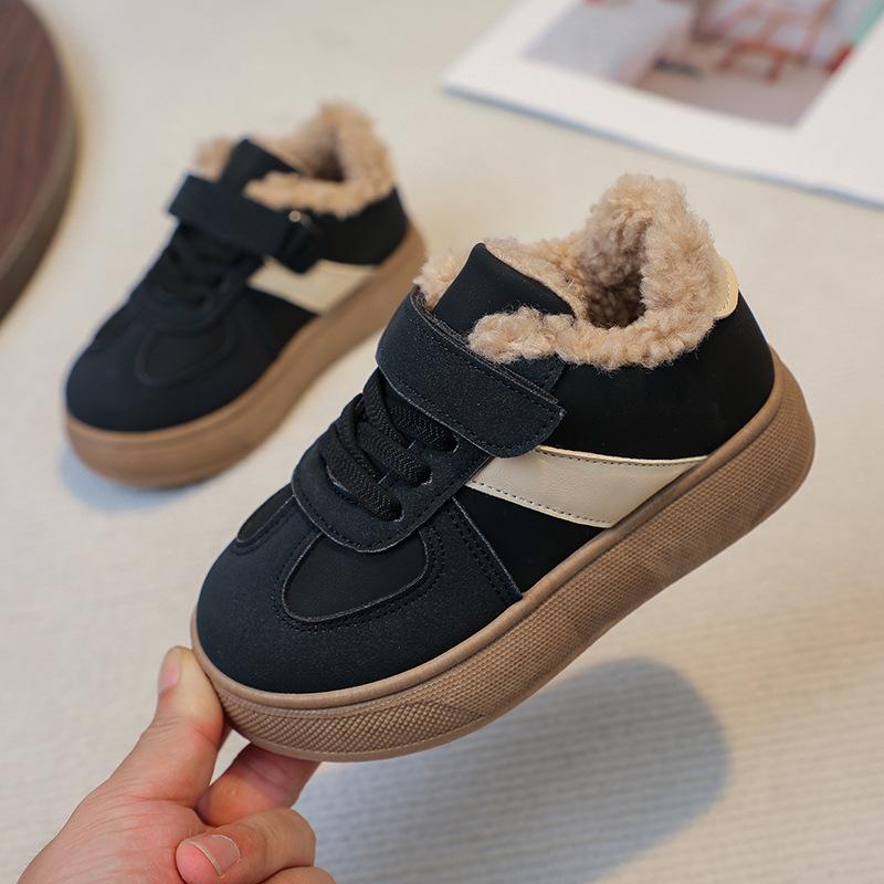 Kids Winter Warm Footwear Fleece Sneakers Cotton Shoes for Boys Waterproof Lamb Wool Snow Boots for Girls
