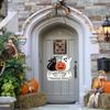 Wooden Spooky Halloween Welcome Door Sign Funny Cute Ghost Cat Pumpkin Hanger Wreath Creative Cartoon Wall Hanging Pendant