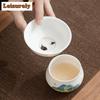 Dehua White Porcelain Landscape Tea Infusor Japanese Tea Diffuser Tea Strainer Tea Soaking Tea Filter Cha Tableware Supplies