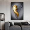 Gold and Silver Figure Statue Canvas Painting Poster Prints Romantic Lovers Pictures Modern Wall Art Home Decor
