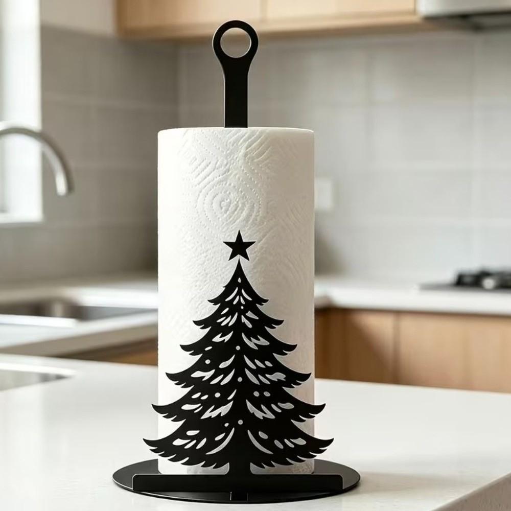 Freestanding Christmas Tree Shaped Tissue Holder Weighted Base Kitchen Paper Holder Desktop Decor