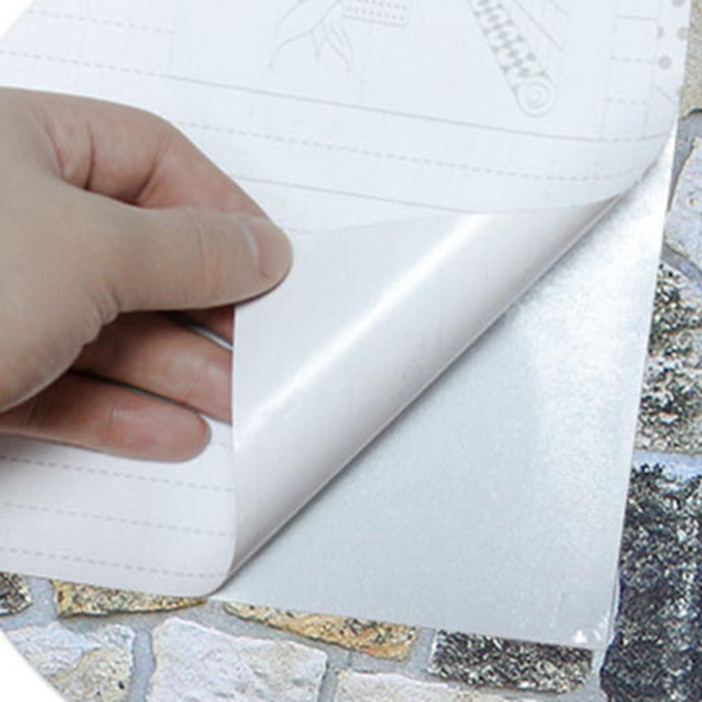 45cmx10m Simulated Stone Wallpaper Home Brick Grain Wall Sticker Colorful Rock Pattern