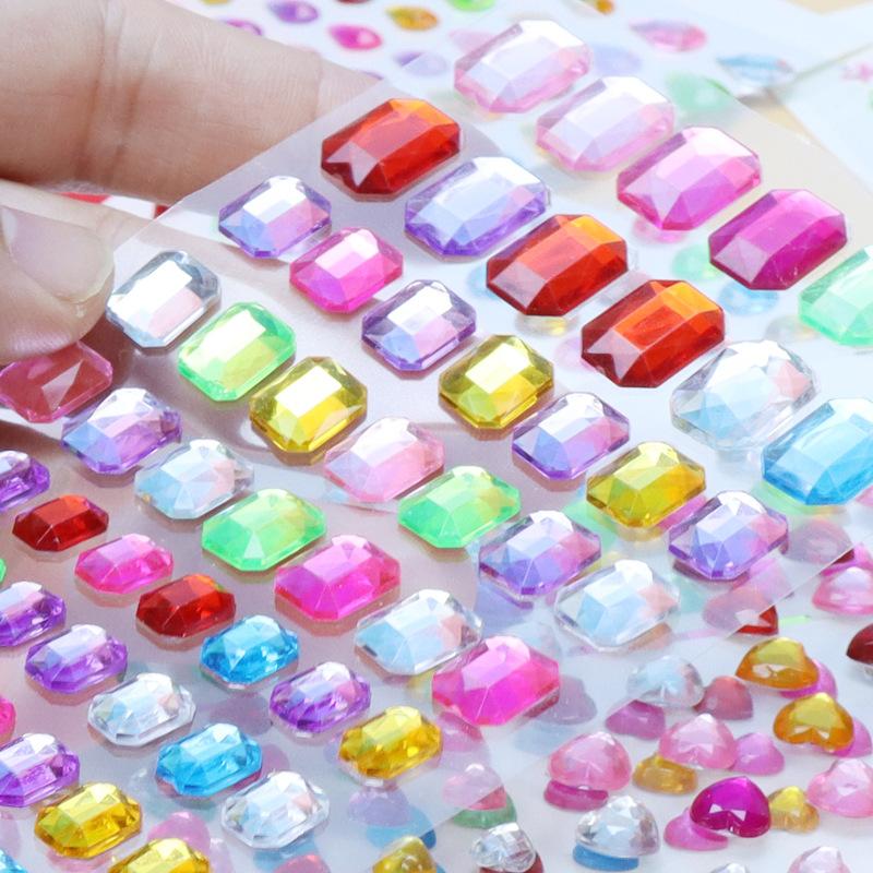 1Sheet Self Adhesive Rhinestone Jewelry Stickers On Face Gem Stickers Crystal Crafts Nail Body Makeup Card Making Craft Supplies