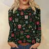 Women's Fashion Casual Long Sleeve  Print Round Neck Top