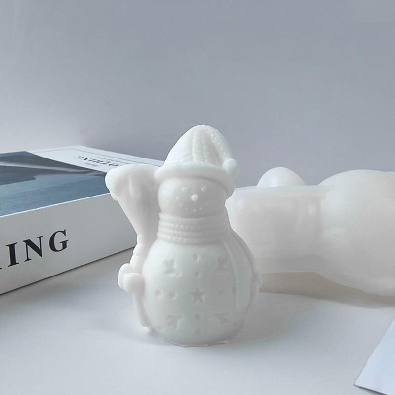 Santa Claus Candle Mold Festive Silicone Mold Beautiful Holiday Snowman Aromatherapys Resin Molds DIY Home Ornament