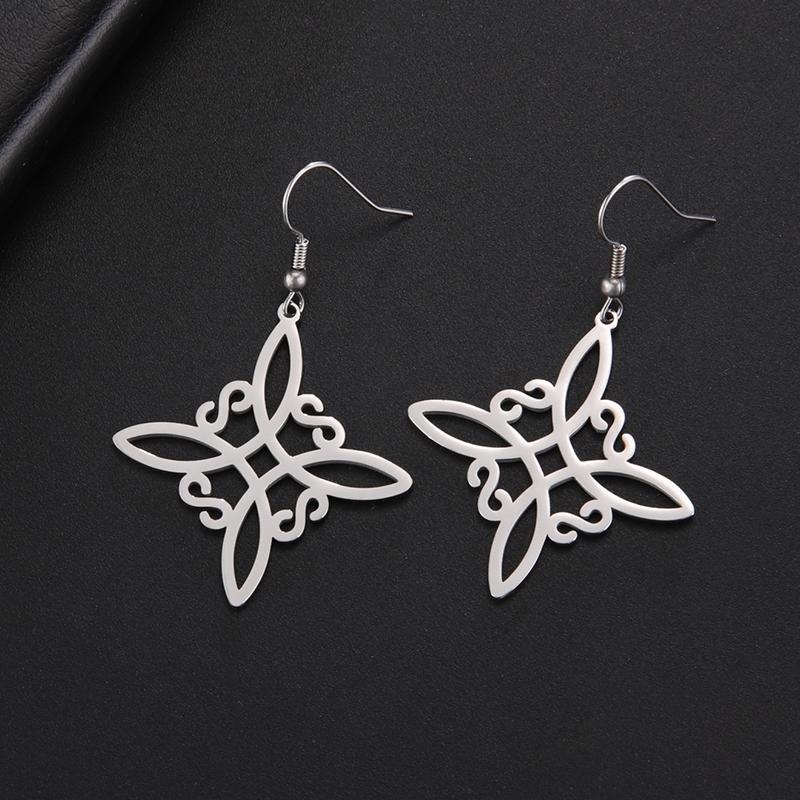 Lemegeton Retro Witch Knot Pendant Earrings Ms. Fashion Stainless Steel Jewelry Craft Amulet Earrings Gift Wholesale Custom
