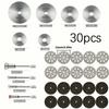 30 PCS Diamond Cutting Disc Mini Circular Saw Blade Set Sanding Grinding Wheel Woodworking Tools Accessories Multi-Size Blades