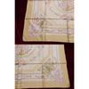 Used HERMES Carre 90 scarf JEUX DE PAILLE beige straw play floral wreath bird