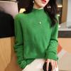 Half-high Neck Hollow Large Wavy Cardigan for Women In Autumn and Winter Loose and Versatile Knitted Base Shirt Skin-friendly Long-sleeved Sweater