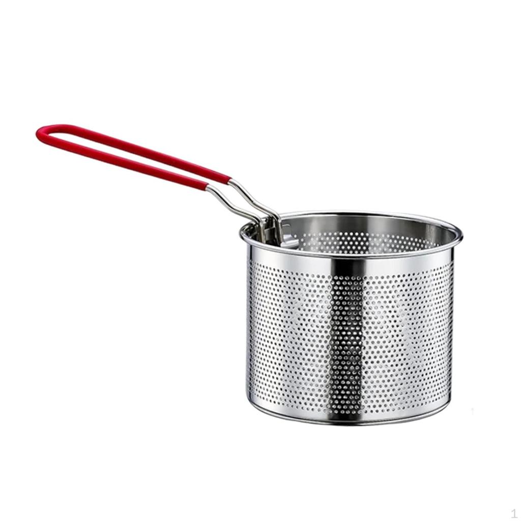 Deep Fryer Basket Food Dumpling Strainer Multipurpose with Handle Noodle for Draining