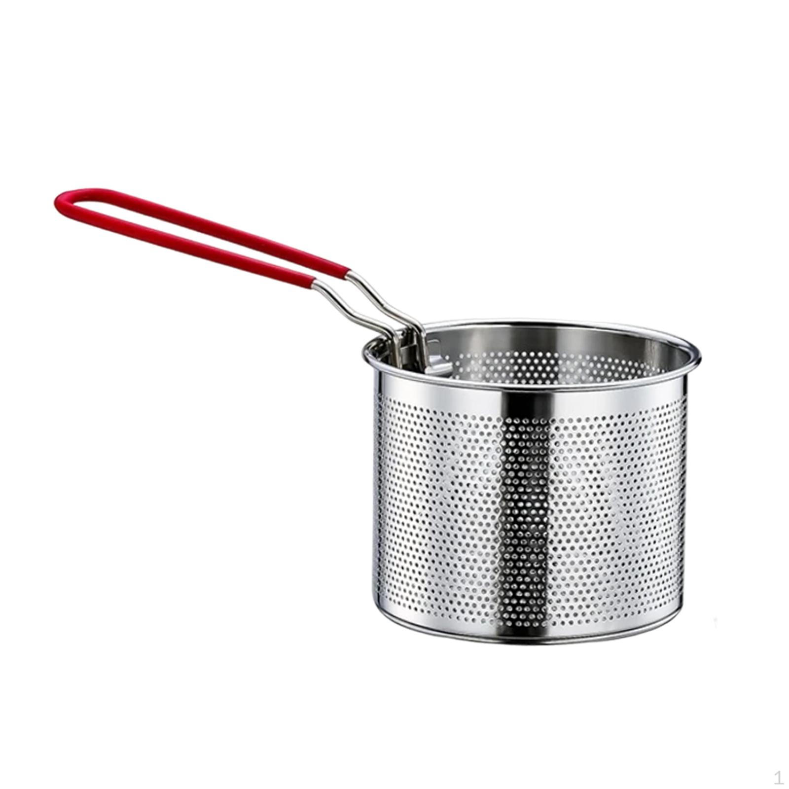 

Deep Fryer Basket Food Dumpling Strainer Multipurpose with Handle Noodle for Draining 12cm