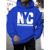 Spring/Summer Men'S New Personalized New York Letter Print Casual Sweatshirt Fashion Drawstring Hoodie