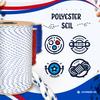 Polyester Rope | 10mm | 20m | Red with White Spots | Sheet Rope | Cord | 16-Strand Braided | Good Grip